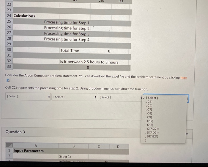 what are the correct drop down options for the 4
