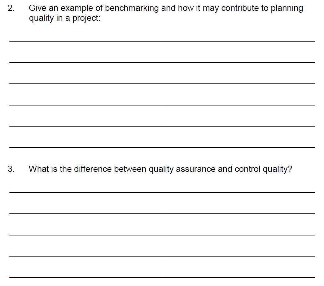 Give an example of benchmarking and how it may