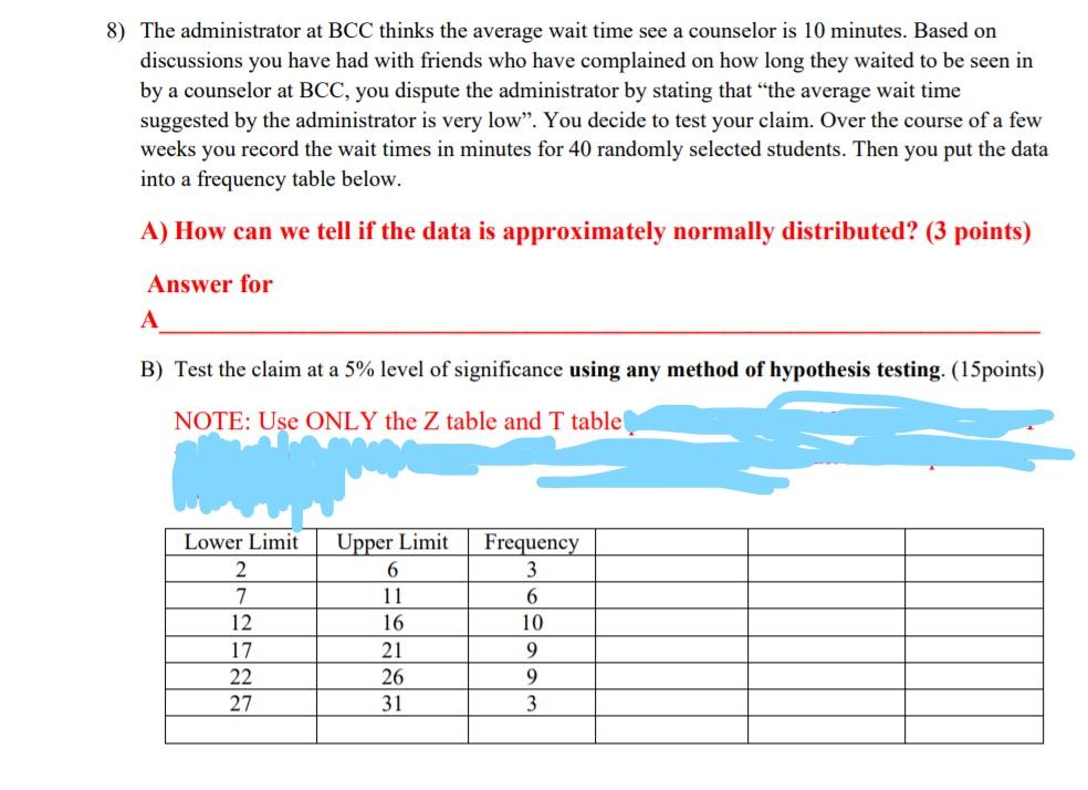 8) The administrator at BCC thinks the average