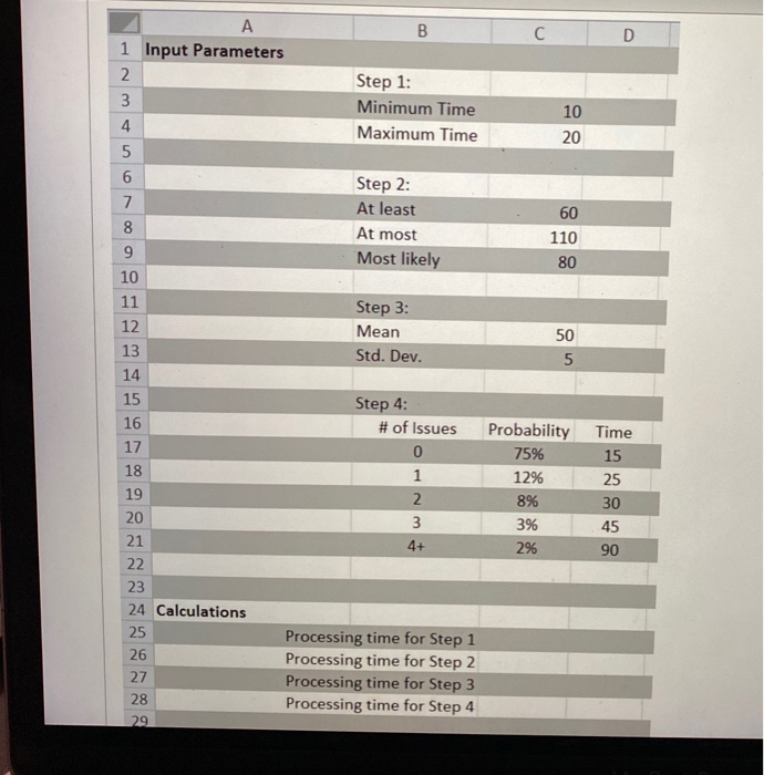 what are the correct drop down options for the 4