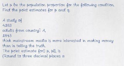 Let y be the population propertion for the