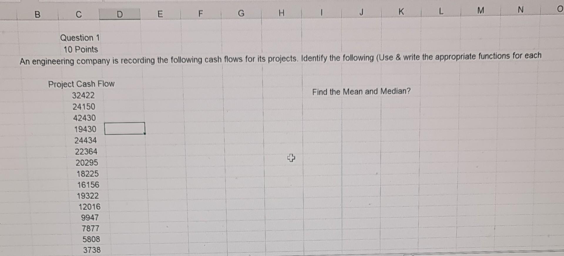 ** solve it using excel ** 10 Points An