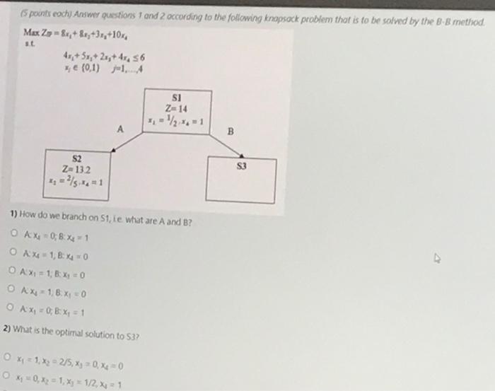 5 points coch) Answer questions 1 and 2 occording