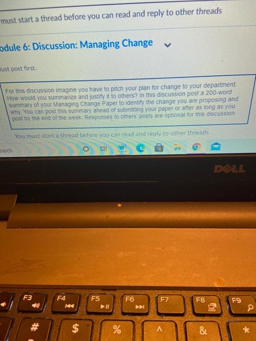 must start a thread before you can read and reply