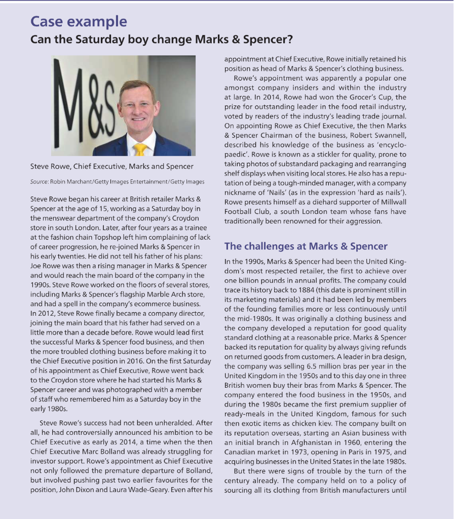 Case example Can the Saturday boy change Marks \&