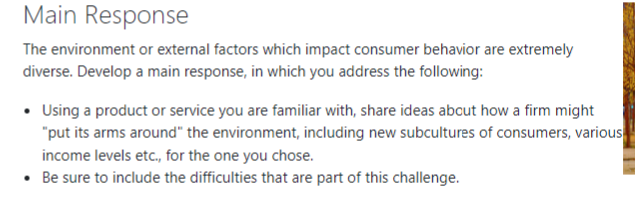 Main Response The environment or external factors