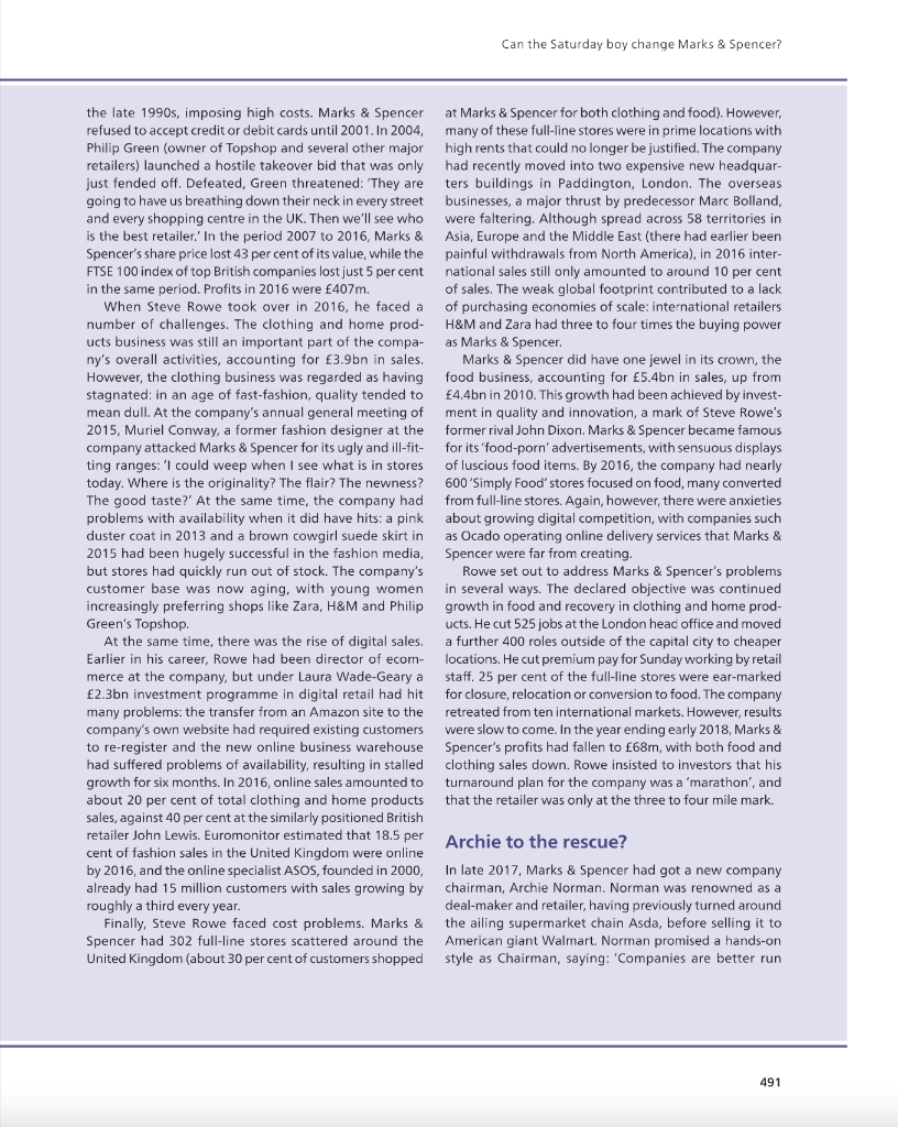 Case example Can the Saturday boy change Marks \&