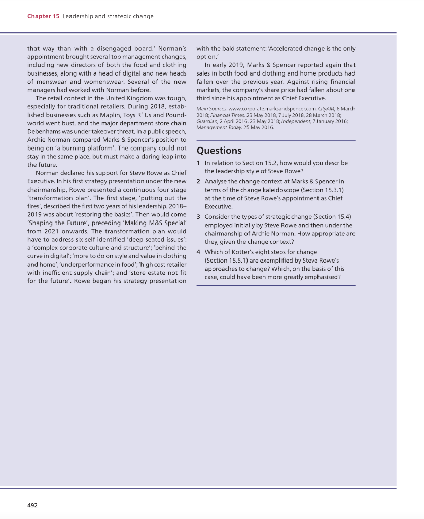 Case example Can the Saturday boy change Marks \&