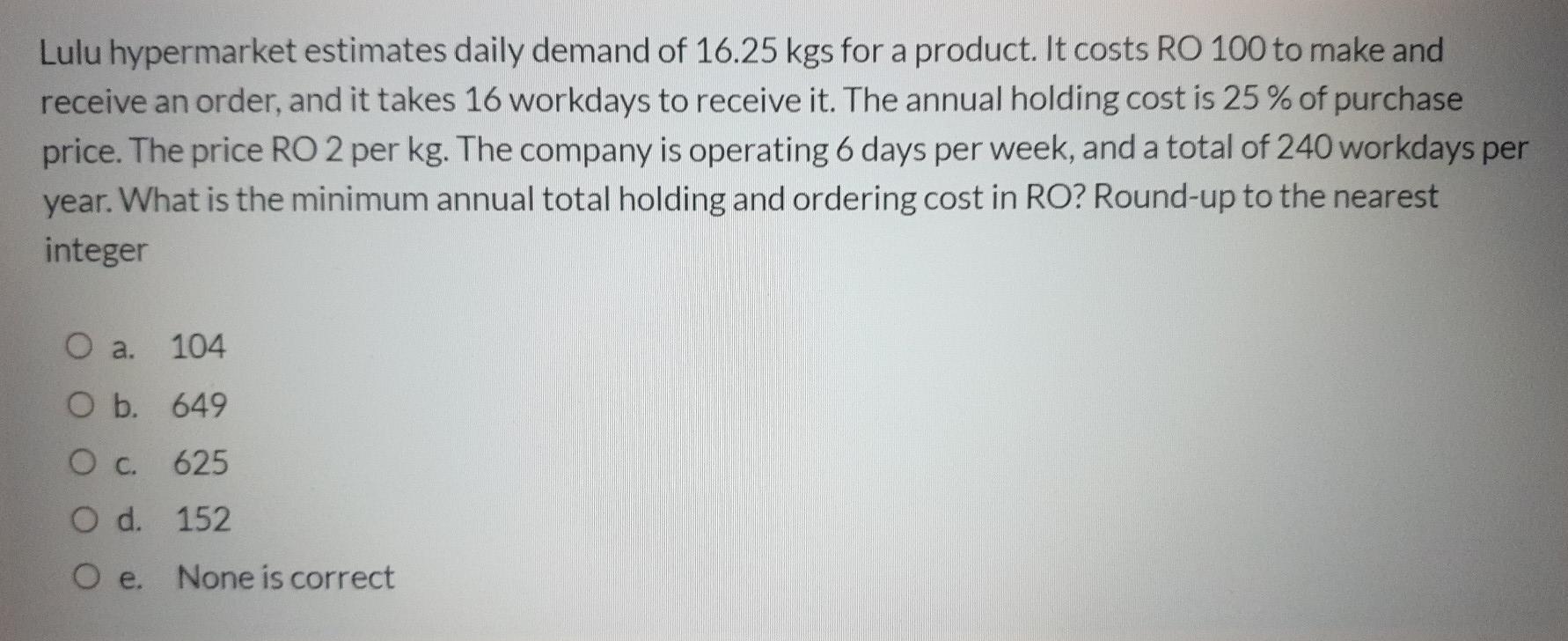 Lulu hypermarket estimates daily demand of 16.25