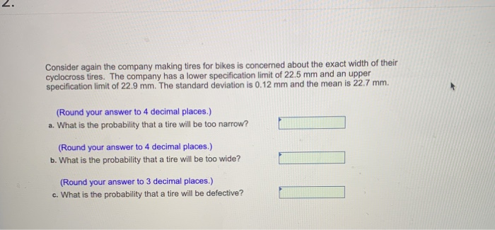 2 . Consider again the company making tires for