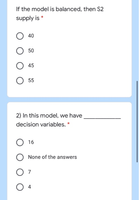 Consider the following Transportation Matrix D1