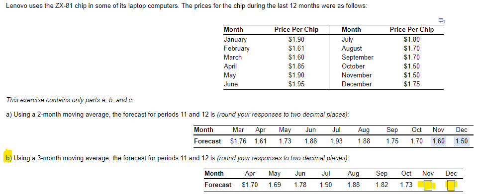 Please answer part B Lenovo uses the ZX-81 chip