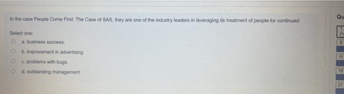 In the case People Come First: The Case of SAS,