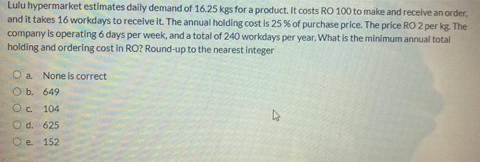 Lulu hypermarket estimates daily demand of 16.25