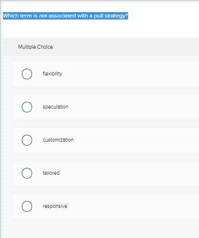 Which term is not associated with a pull