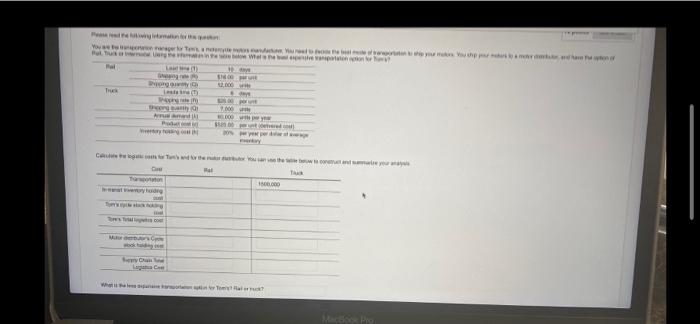 Please reading for You we the transportation