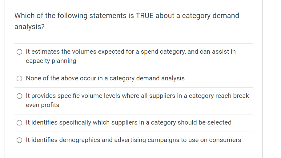 Which of the following statements is TRUE about a