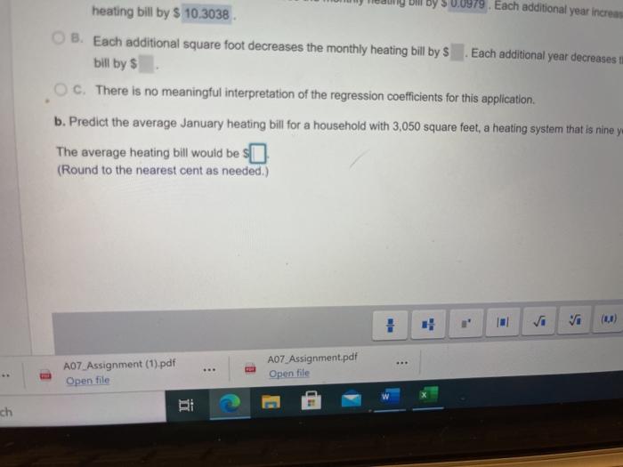 by S 0.0979. Each additional year increas heating