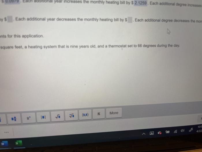 by S 0.0979. Each additional year increas heating