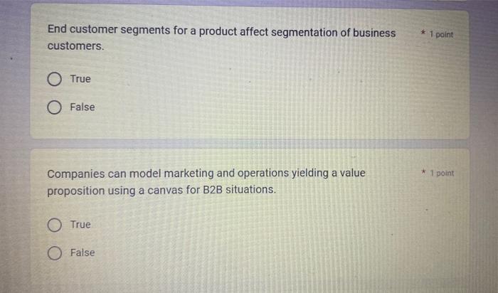 End customer segments for a product affect