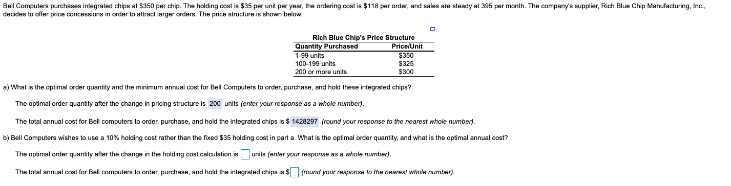 Bell Computers purchases integrated chips at $350