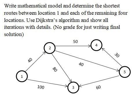 Write mathematical model and determine the