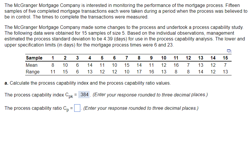 The McGranger Mortgage Company is interested in