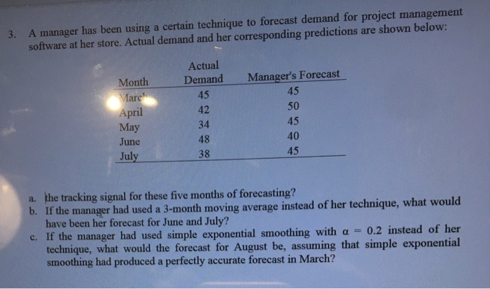 3. A manager has been using a certain technique