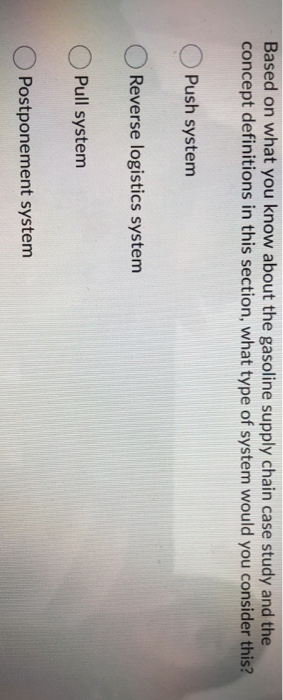 Based on what you know about the gasoline supply