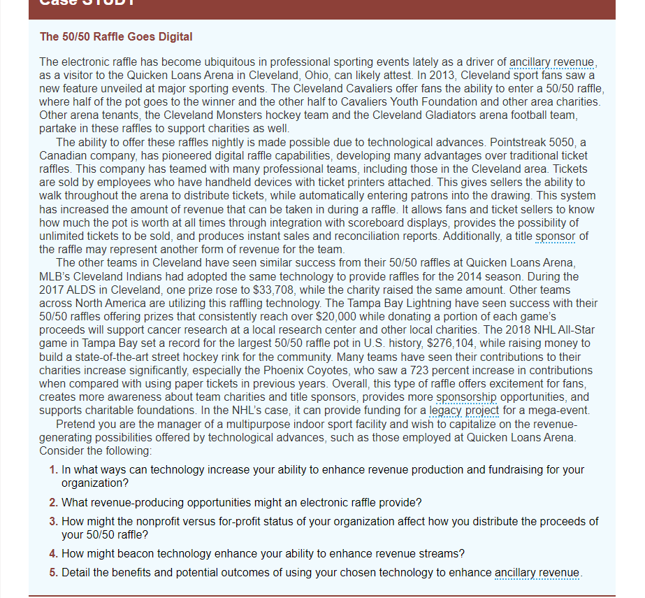 The 50/50 Raffle Goes Digital The electronic