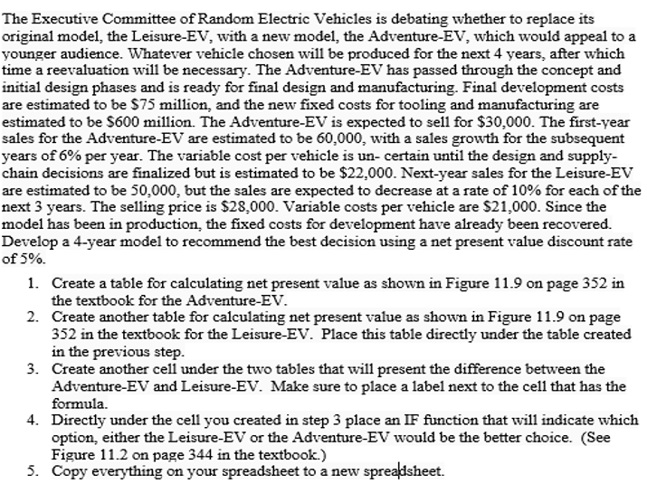 How do I solve this in excel? a The Executive