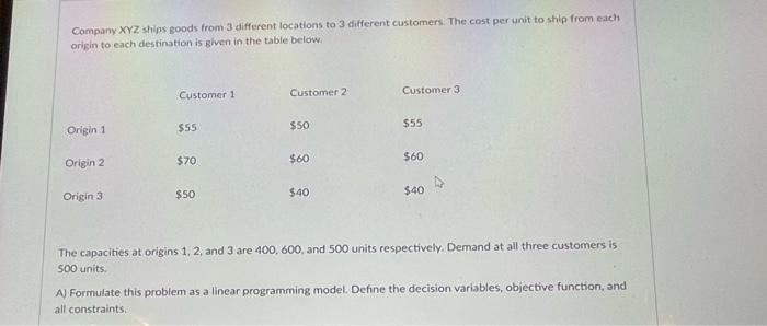 just put the answer if you could Company XYZ