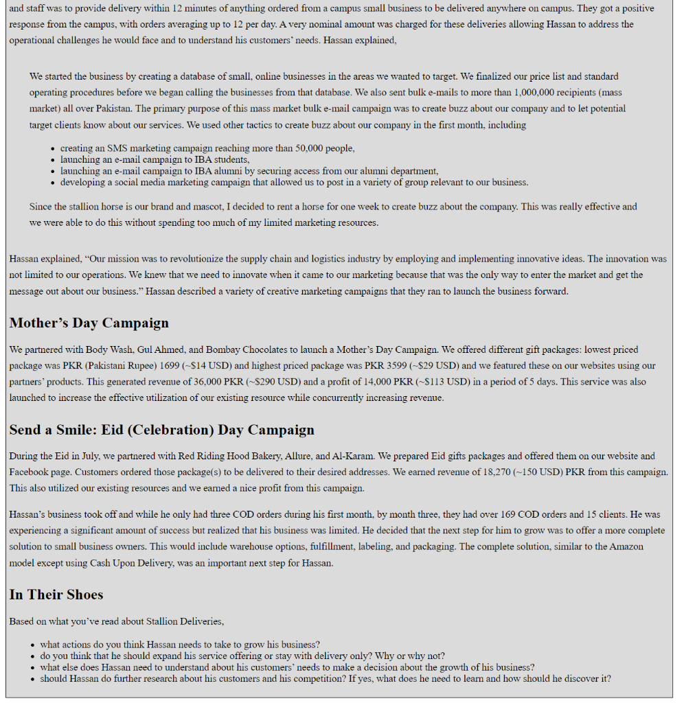 In Their Shoes Based on what youve read about