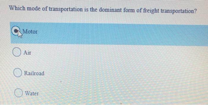 Which mode of transportation is the dominant form