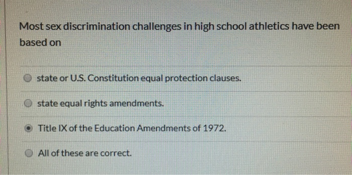 Most sex discrimination challenges in high school