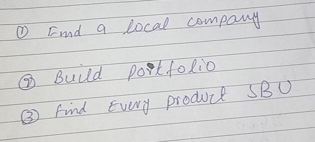 0 End a local company ( 6 Build portfolio find