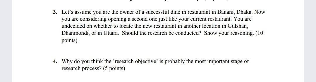 3. Let's assume you are the owner of a successful