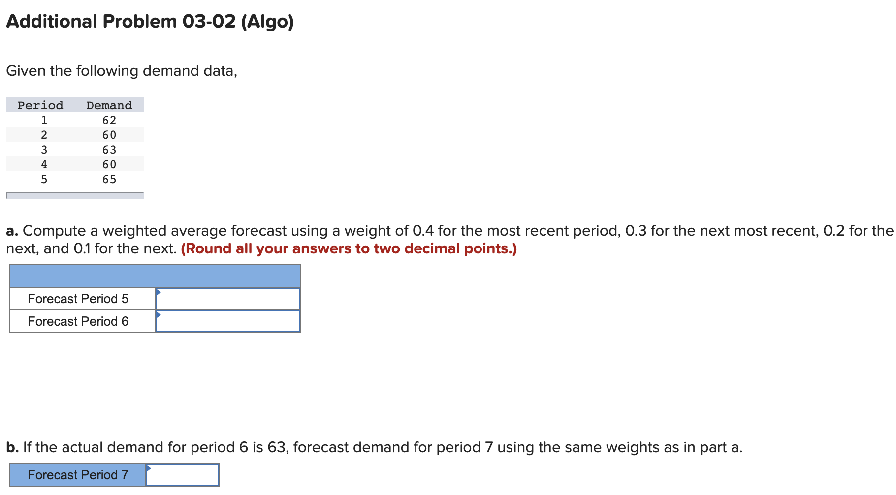 Additional Problem 03-02 (Algo) Given the