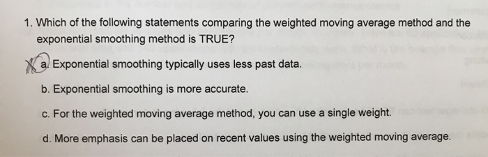 1. Which of the following statements comparing