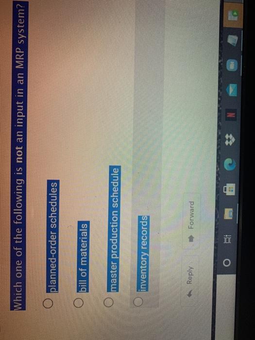 Which one of the following is not an input in an