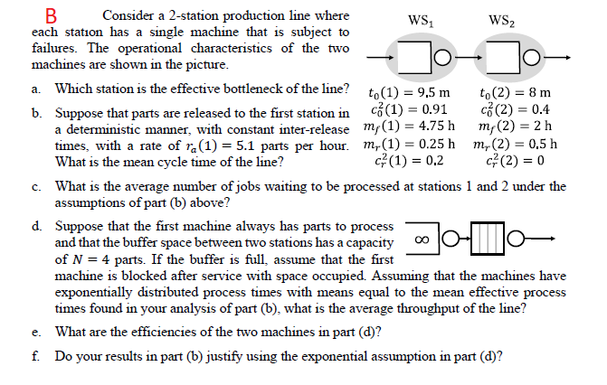 B Consider a 2-station production line where each