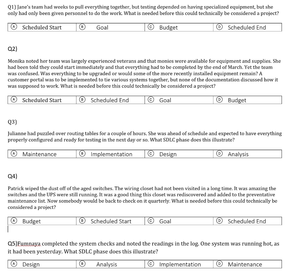 Q1) Jane's team had weeks to pull everything