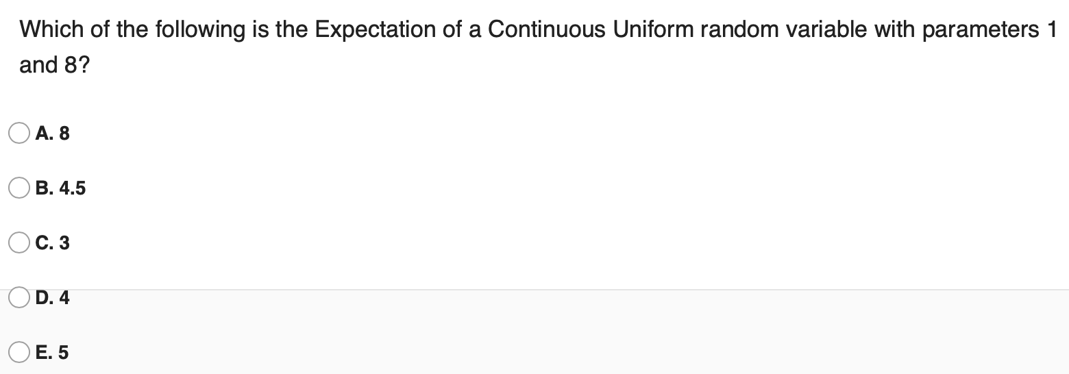 Which of the following is the Expectation of a