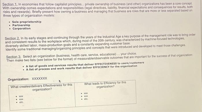 Section 1. In economies that follow capitalist