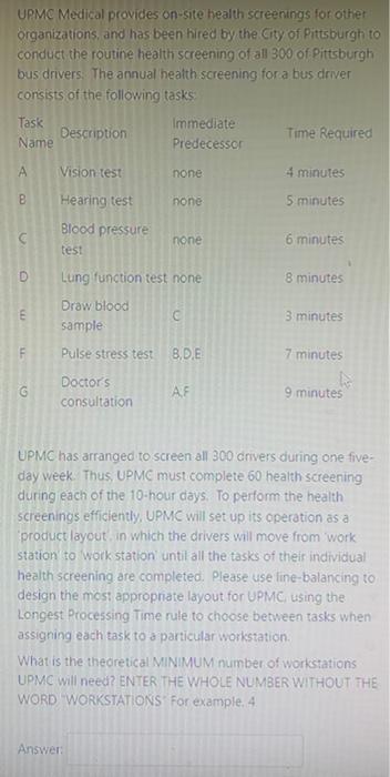 UPMC Medical provides on-site health screenings