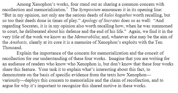 Among Xenophon's works, four stand out as sharing