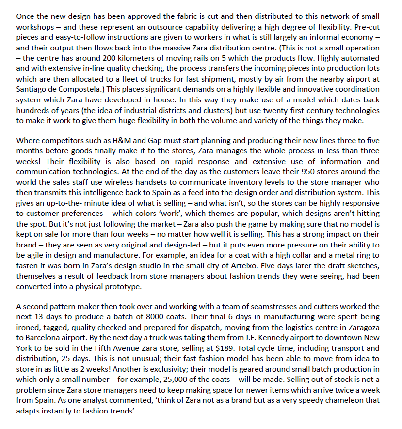 CASE 2 - ZARA Today this is a global industry