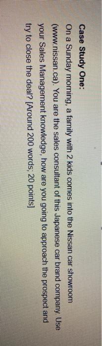 Case Study One: On a Sunday morning, a family