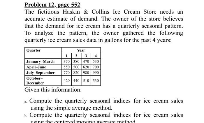 part b - using the central moving average method