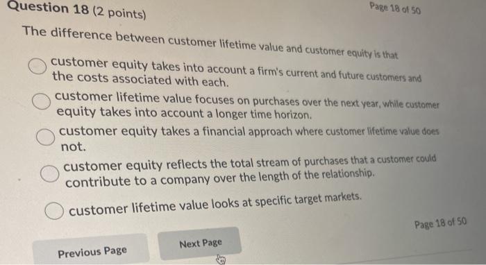 Page 18 of 50 Question 18 (2 points) The
